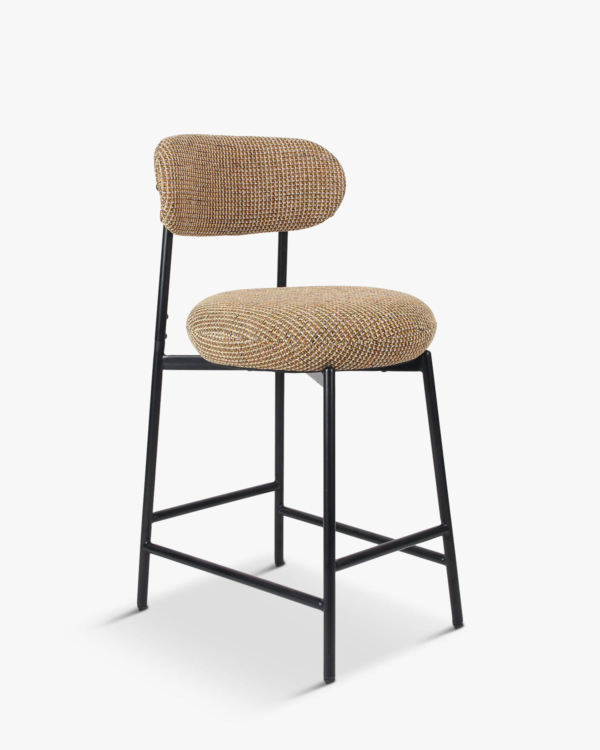 Tabouret de bar Maia - Tweed Jaune Miami
