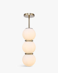 Suspension design Doyers en métal et verre soufflé - Blanc