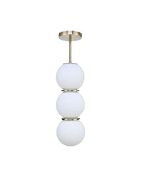 Suspension design Doyers en métal et verre soufflé - Blanc