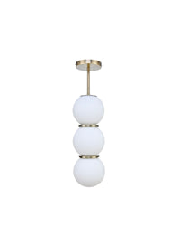 Suspension design Doyers en métal et verre soufflé - Blanc
