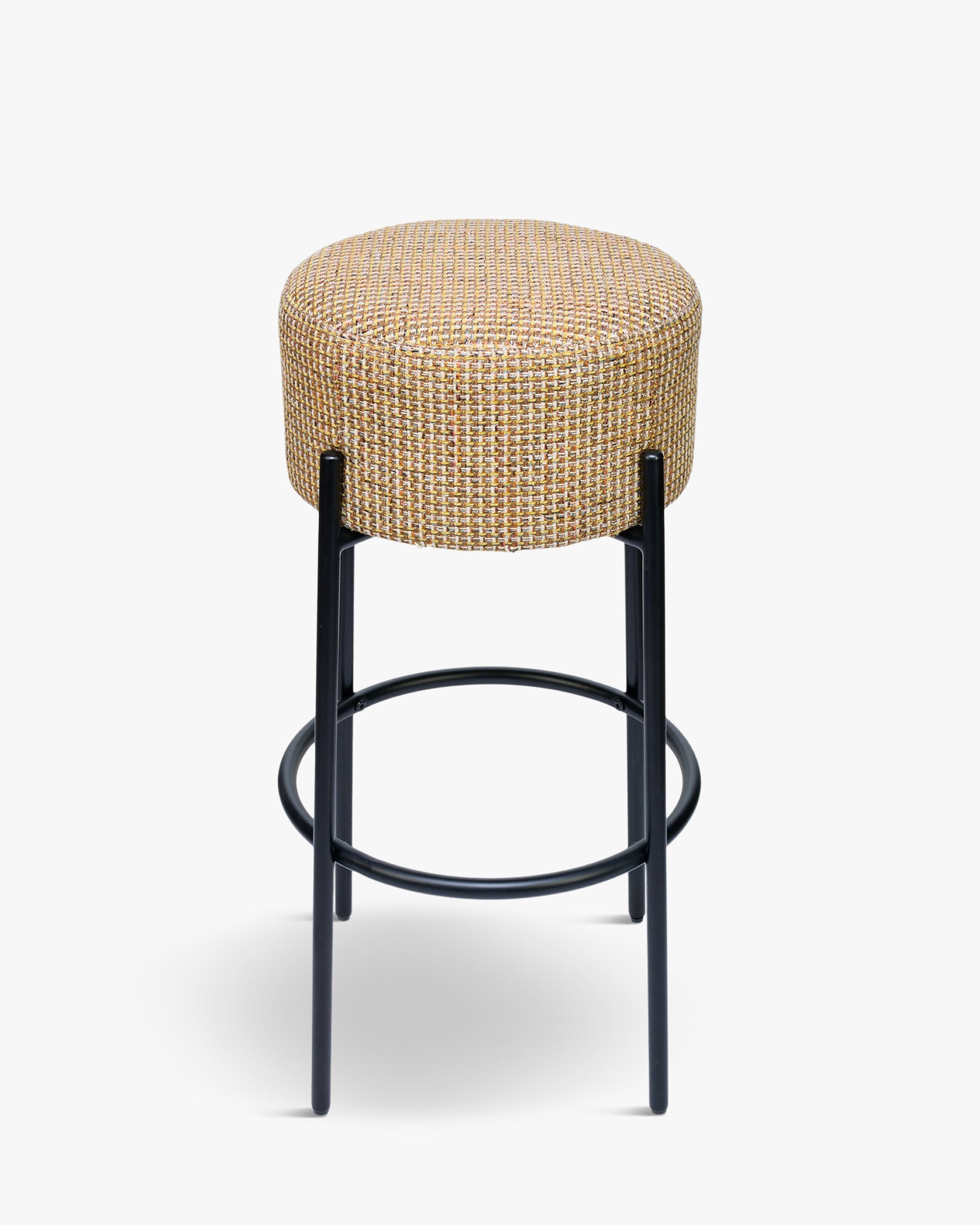 Tabouret de bar Bismi - Tweed jaune Miami