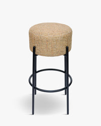 Tabouret de bar - Tweed Jaune Miami & Métal Noir