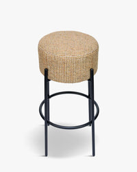 Tabouret de bar - Tweed Jaune Miami & Métal Noir