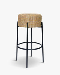 Tabouret de bar Bismi - Tweed jaune Miami