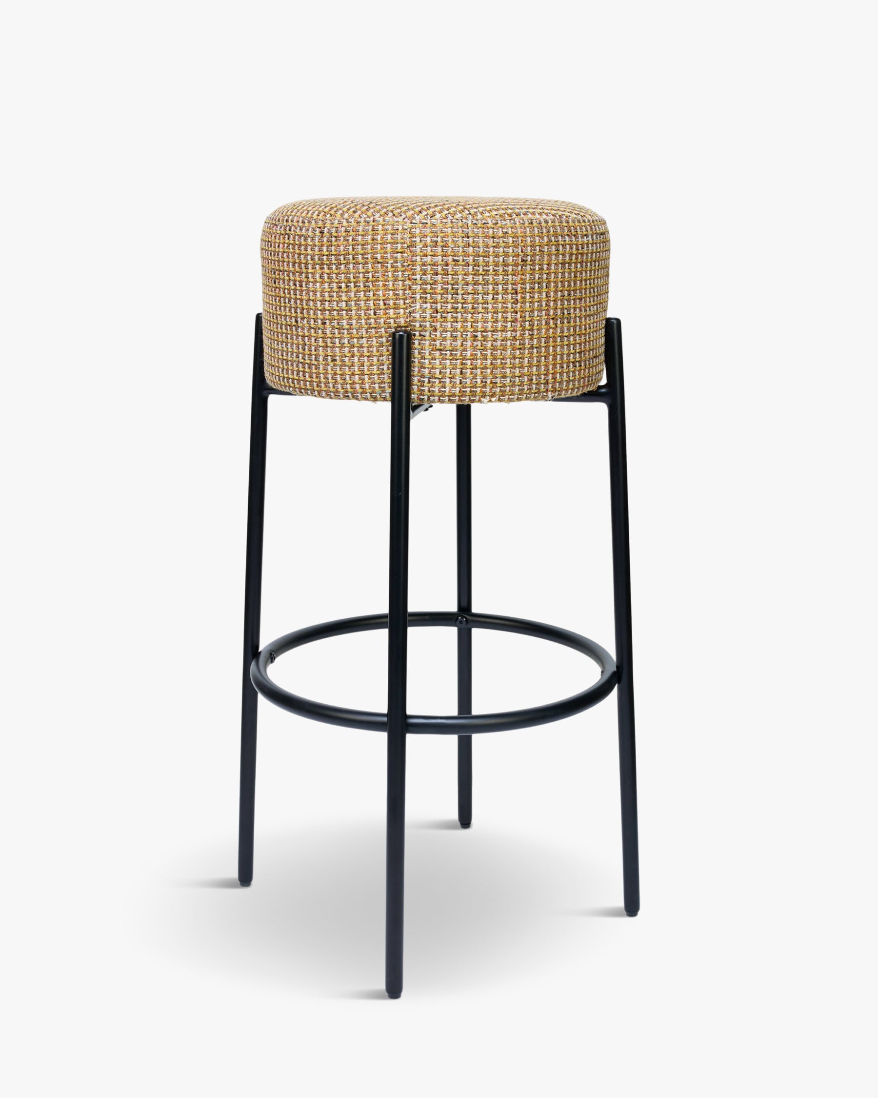 Tabouret de bar Bismi - Tweed jaune Miami