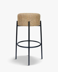 Tabouret de bar Bismi - Tweed jaune Miami