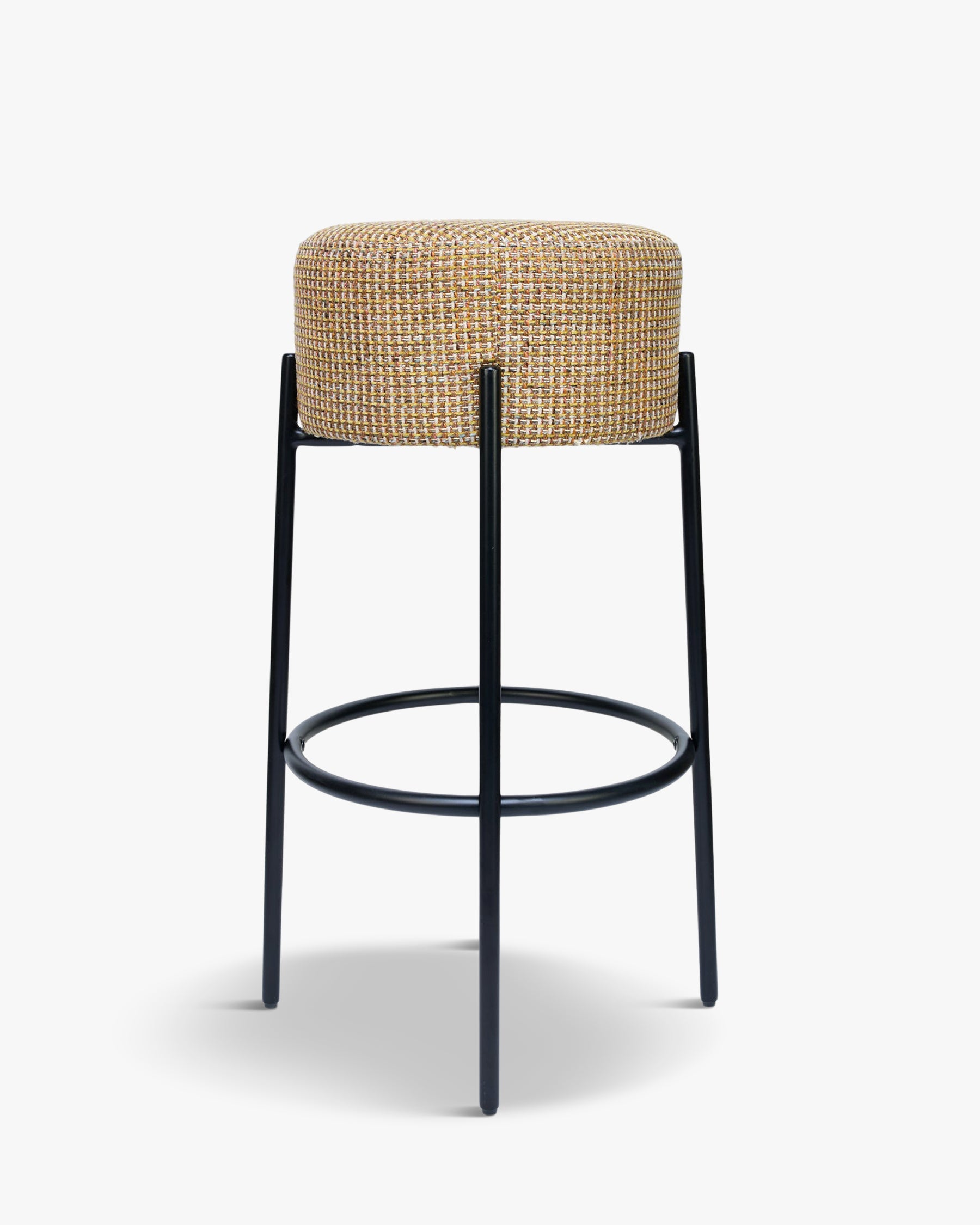 Tabouret de bar Bismi - Tweed jaune Miami