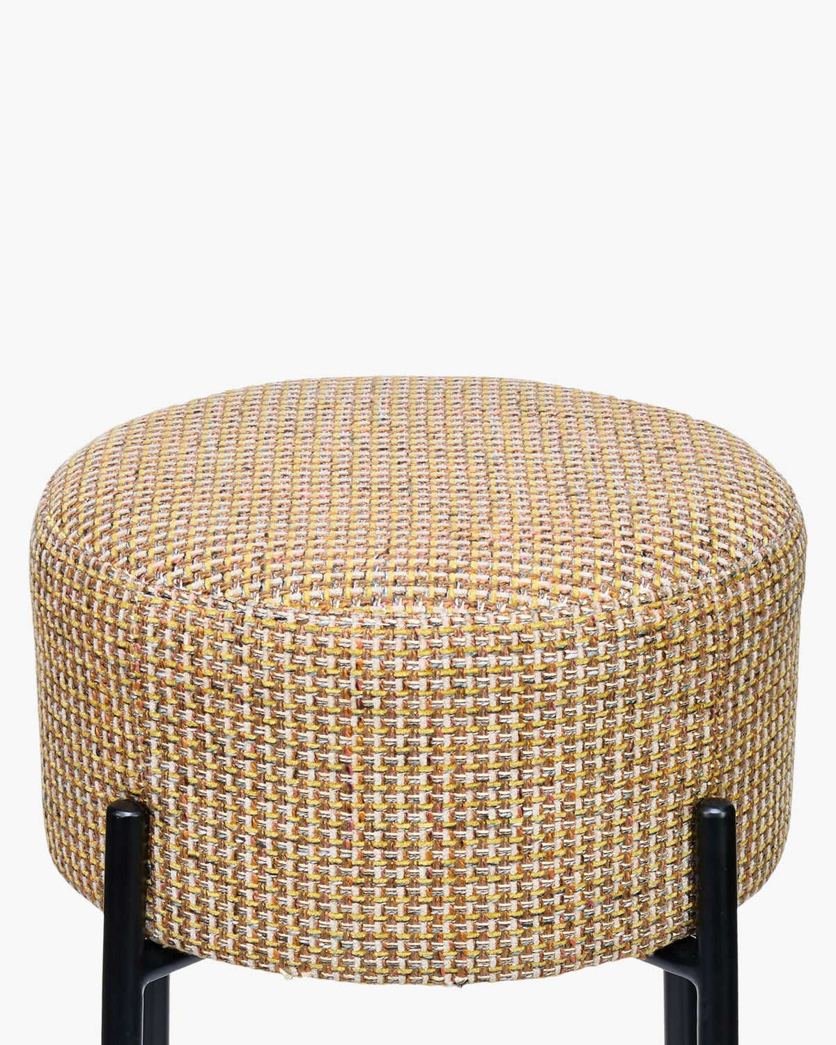 Tabouret de bar - Tweed Jaune Miami & Métal Noir