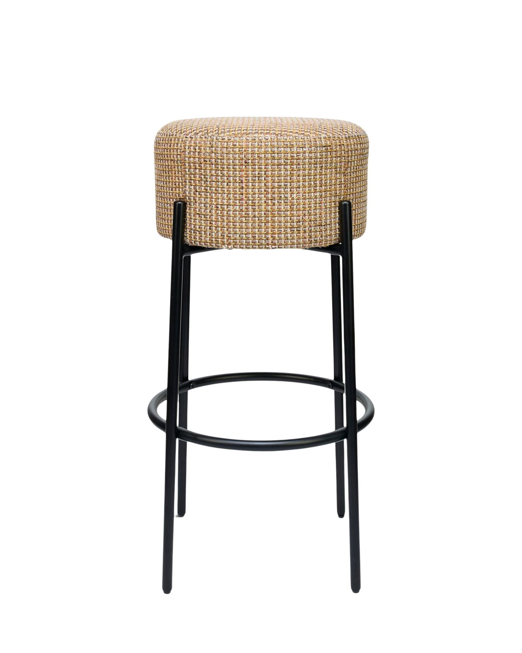 Tabouret de bar Bismi - Tweed jaune Miami