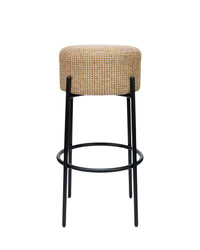 Tabouret de bar - Tweed Jaune Miami & Métal Noir