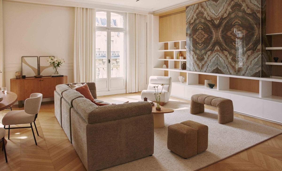 Fauteuil modulable Cozy - Tweed crème
