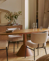 Miroir design organique Georgy en bois - Beige