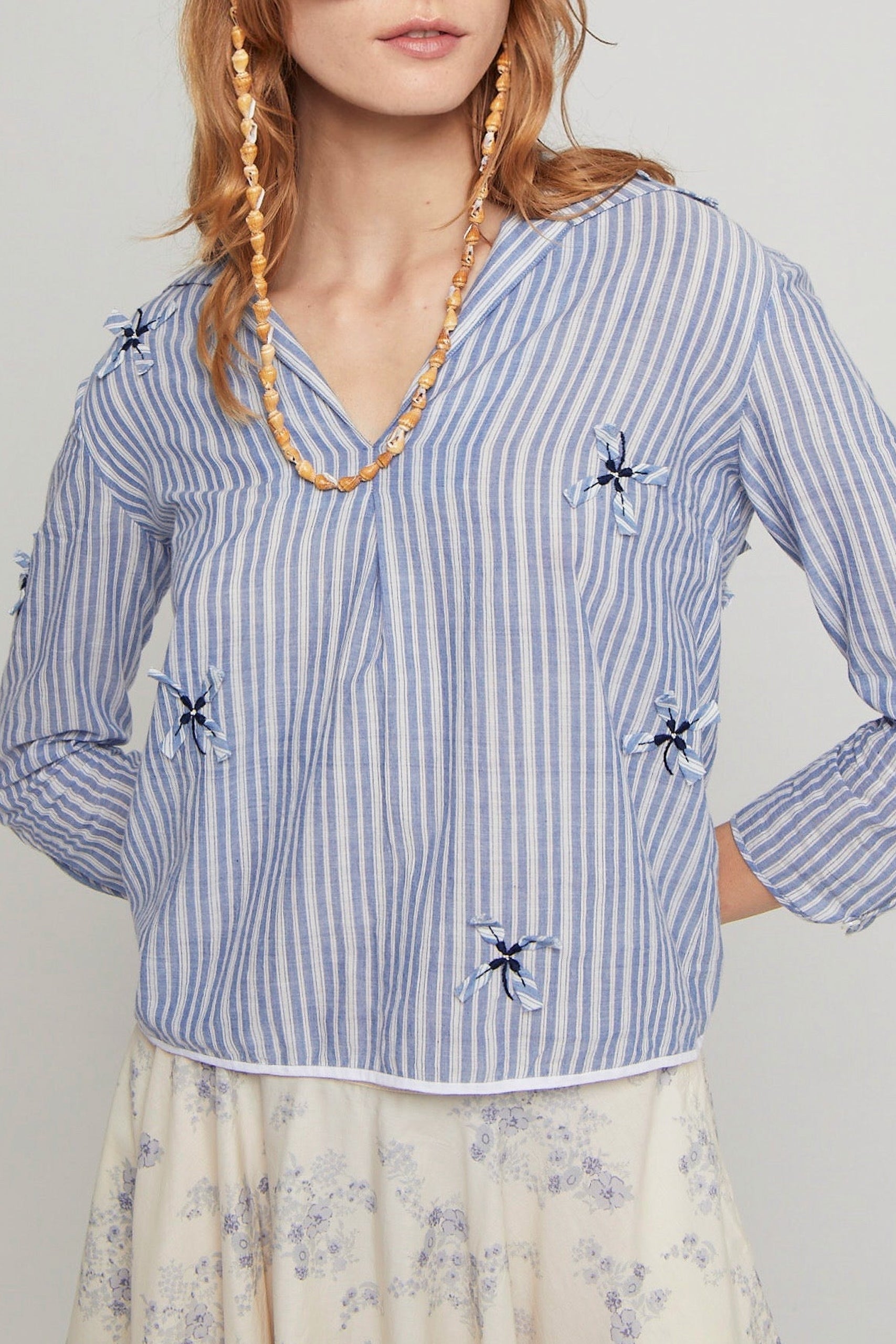 Blouse Jagger coupe courte cintrée - Blue