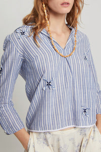 Blouse Jagger coupe courte cintrée - Blue