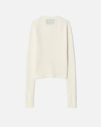 Embossed wool cardigan - Ecru