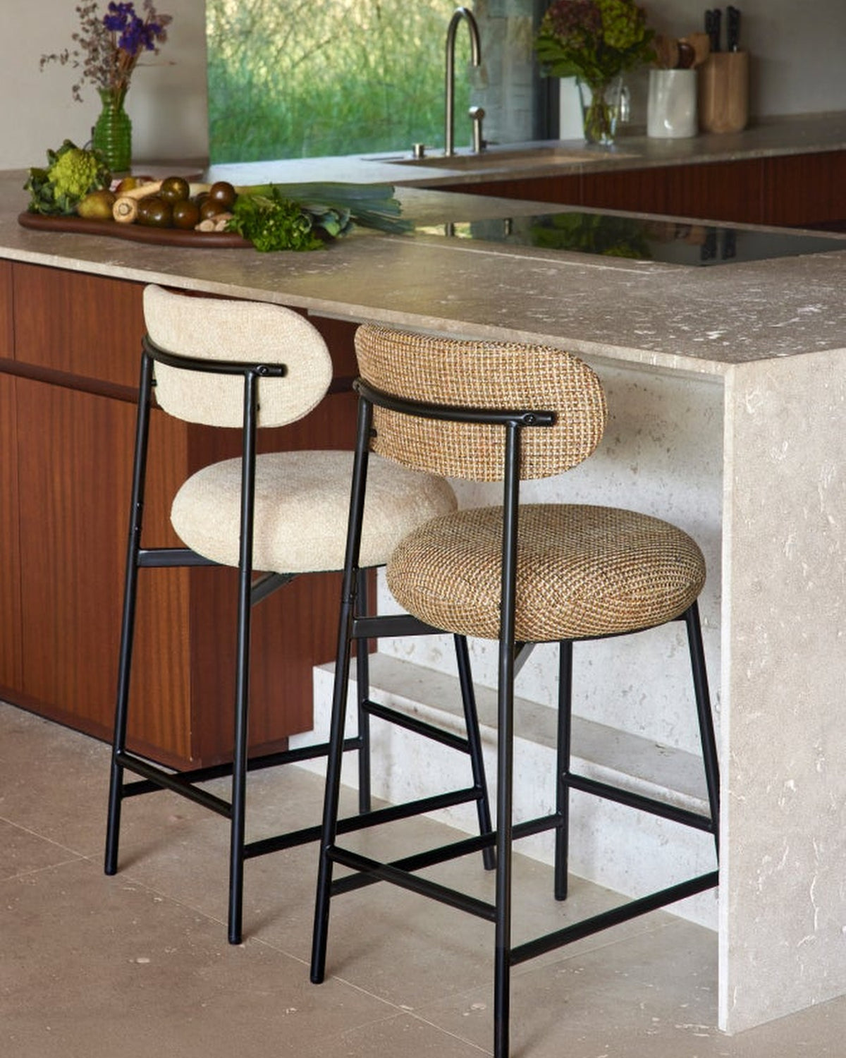 Maia bar stool - Miami Yellow Tweed