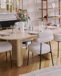 Table à manger extensible Adriano en bois - Beige