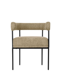 Chaise Arcade - Tweed Taupe & Métal Noir