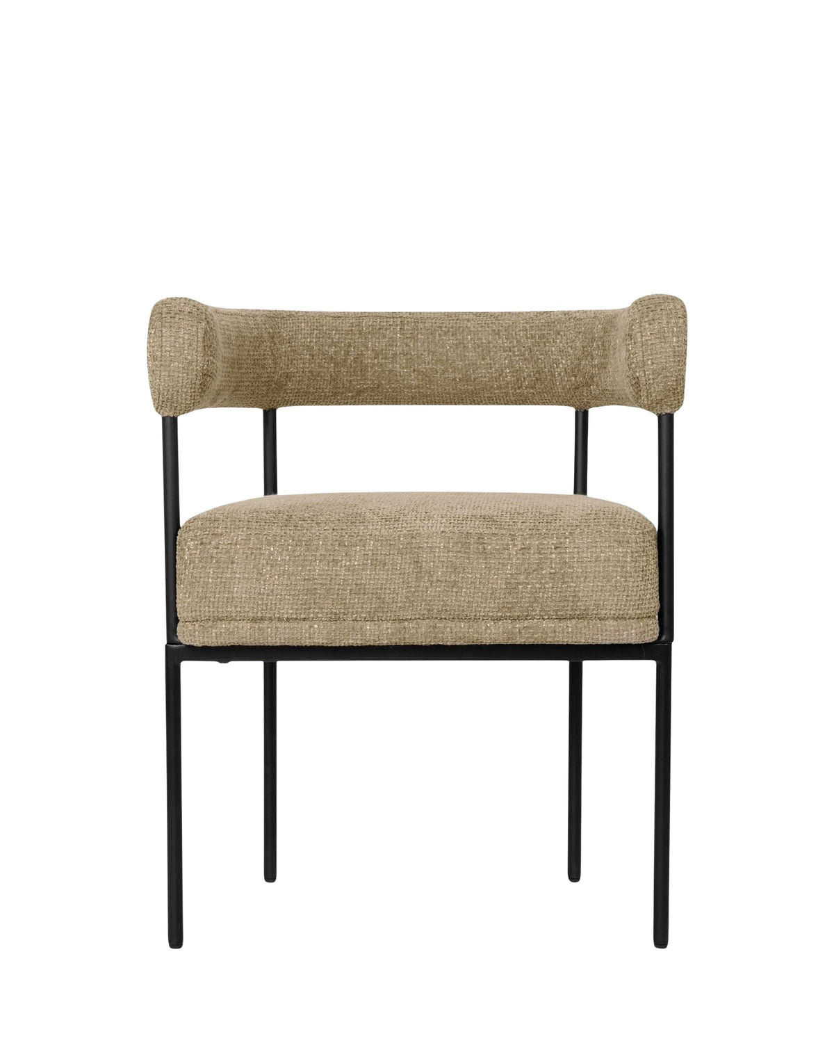 Chaise Arcade - Tweed Taupe & Métal Noir
