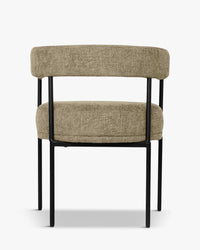 Chaise Arcade - Tweed Taupe & Métal Noir