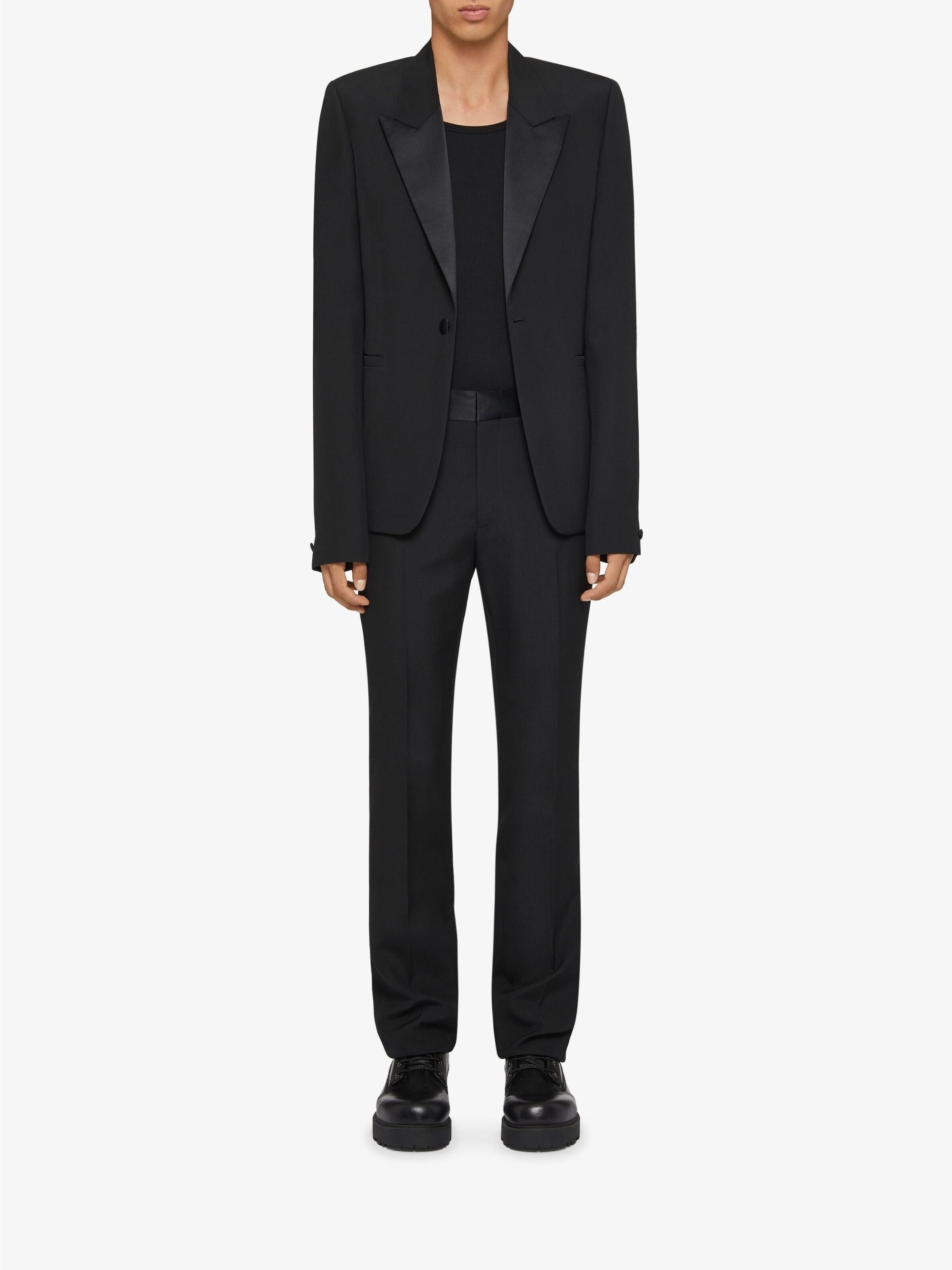 EXTRA FITTED JACKET SATIN PEAK LAPEL