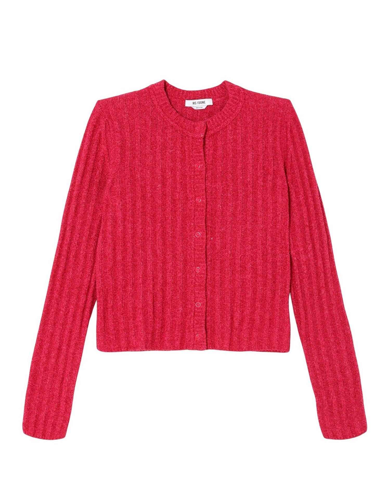 Ribbed terry cardigan - Dragon Fruit