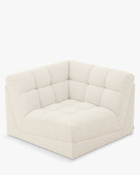 Fauteuil d'angle modulable Paul - Blanc avoine