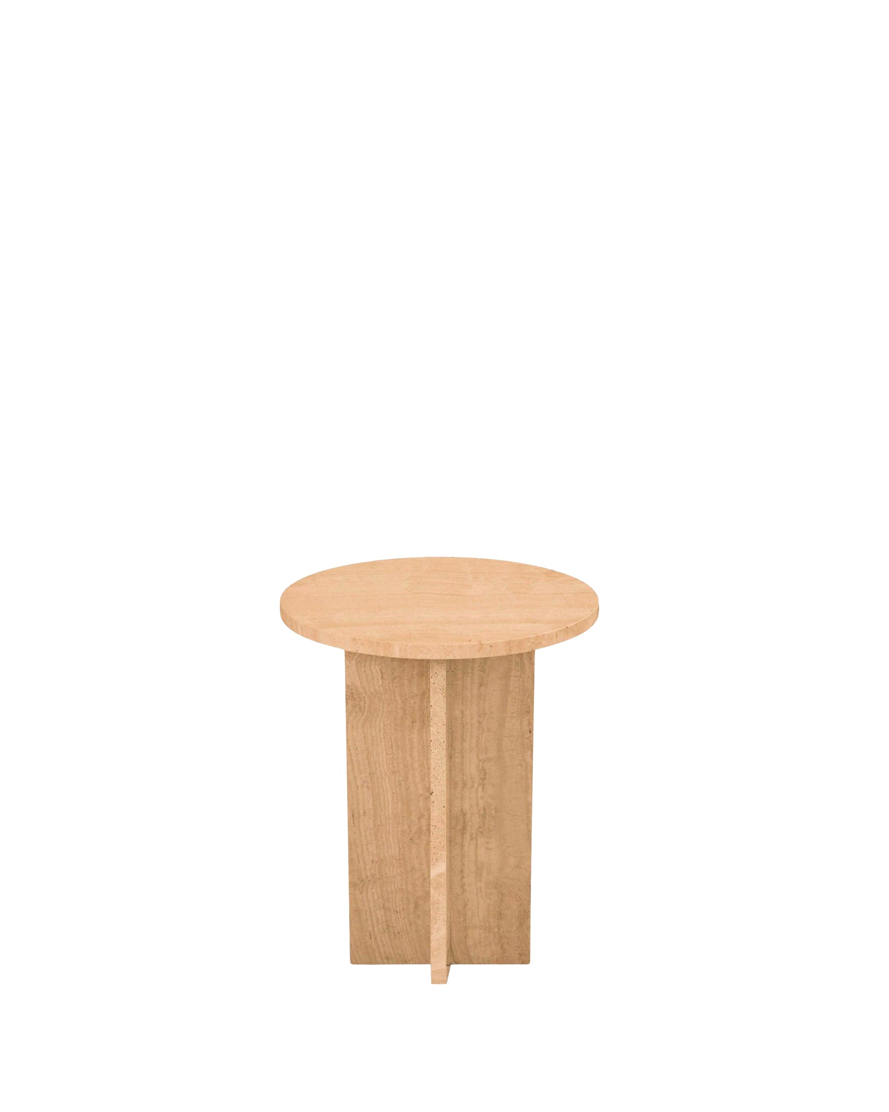 Emilio side table in Travertine stone - Travertine
