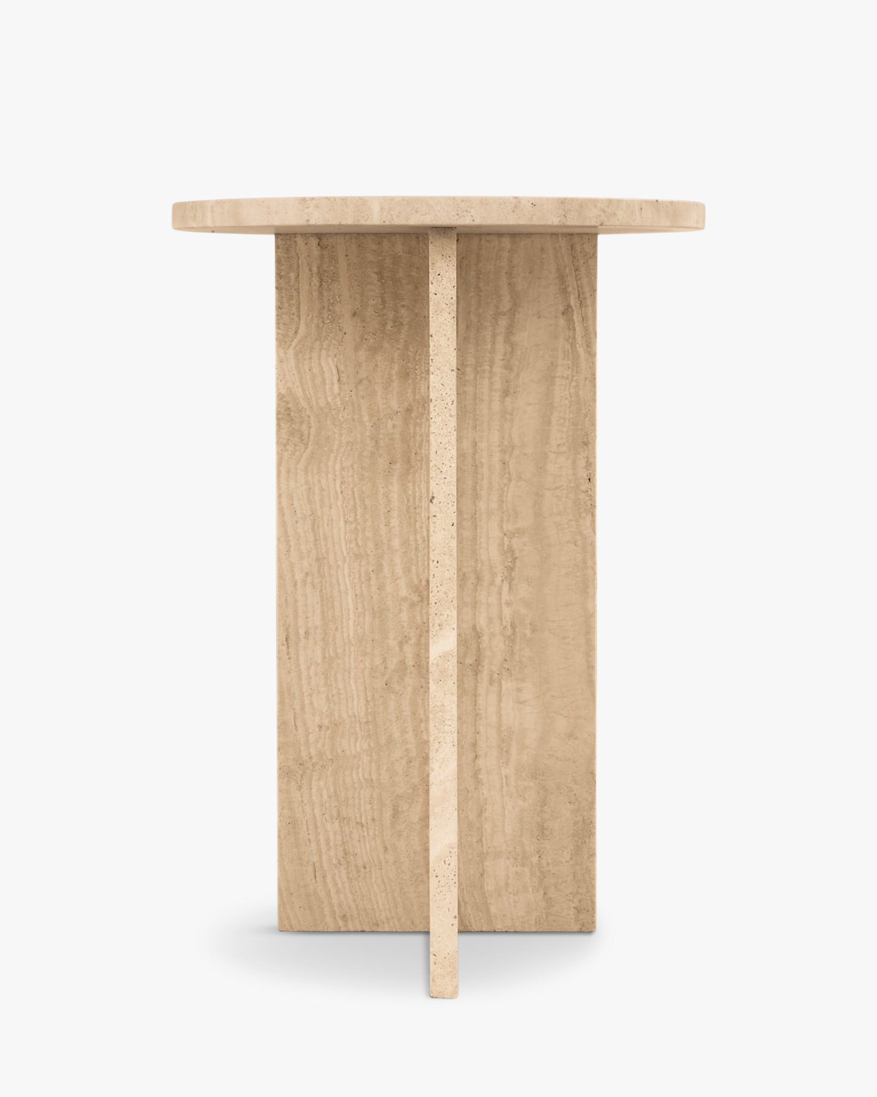 Emilio side table in Travertine stone - Travertine