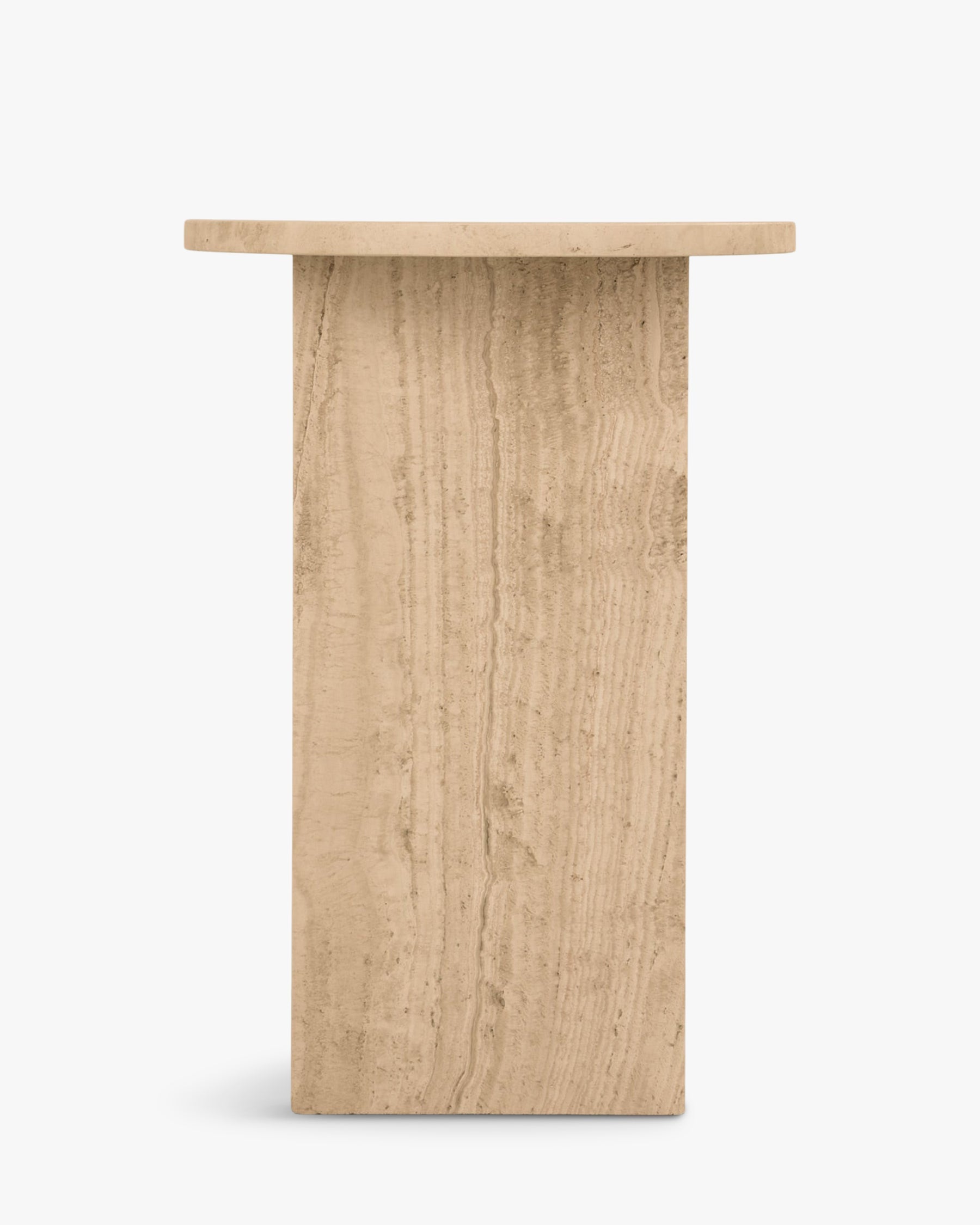 Emilio side table in Travertine stone - Travertine