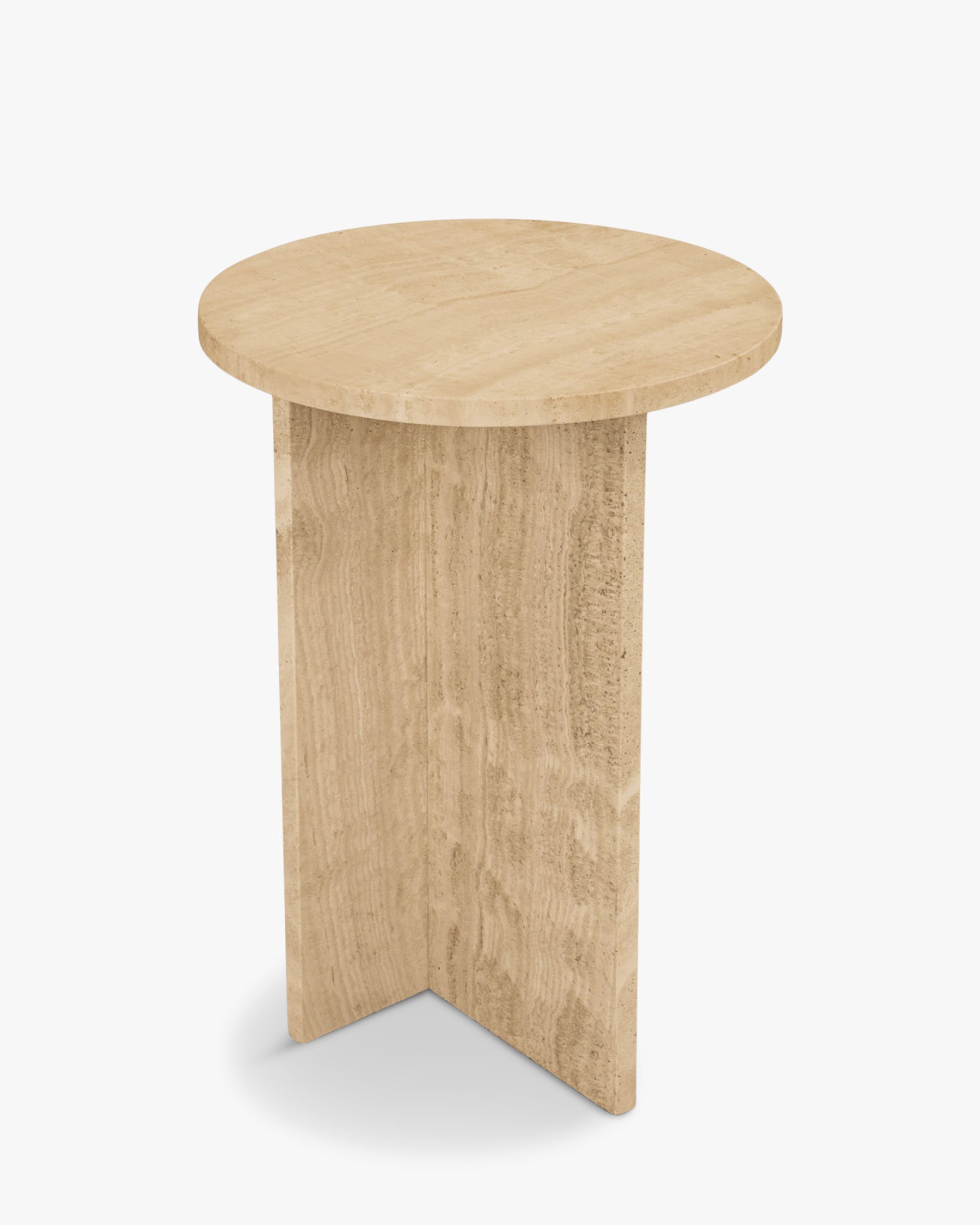 Emilio side table in Travertine stone - Travertine
