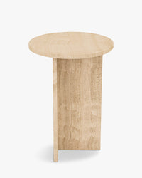 Emilio side table in Travertine stone - Travertine