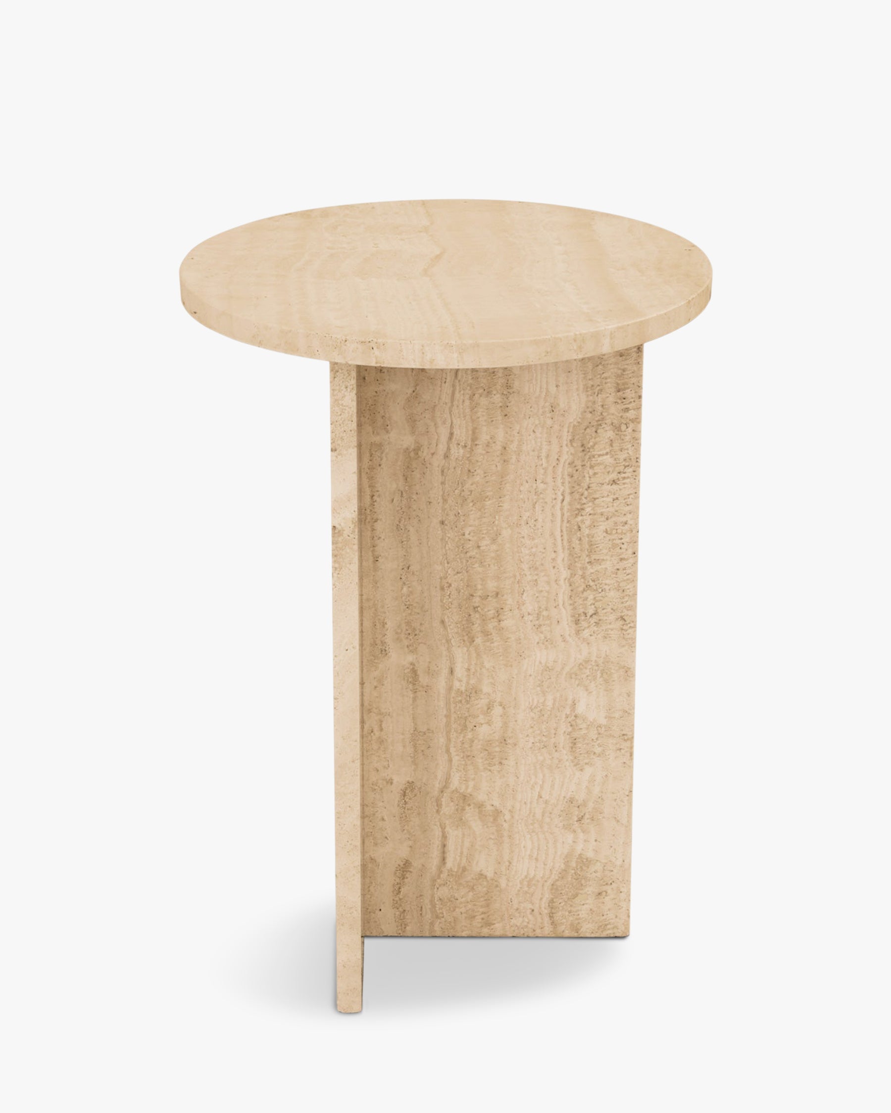Emilio side table in Travertine stone - Travertine