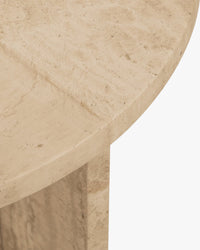 Emilio side table in Travertine stone - Travertine
