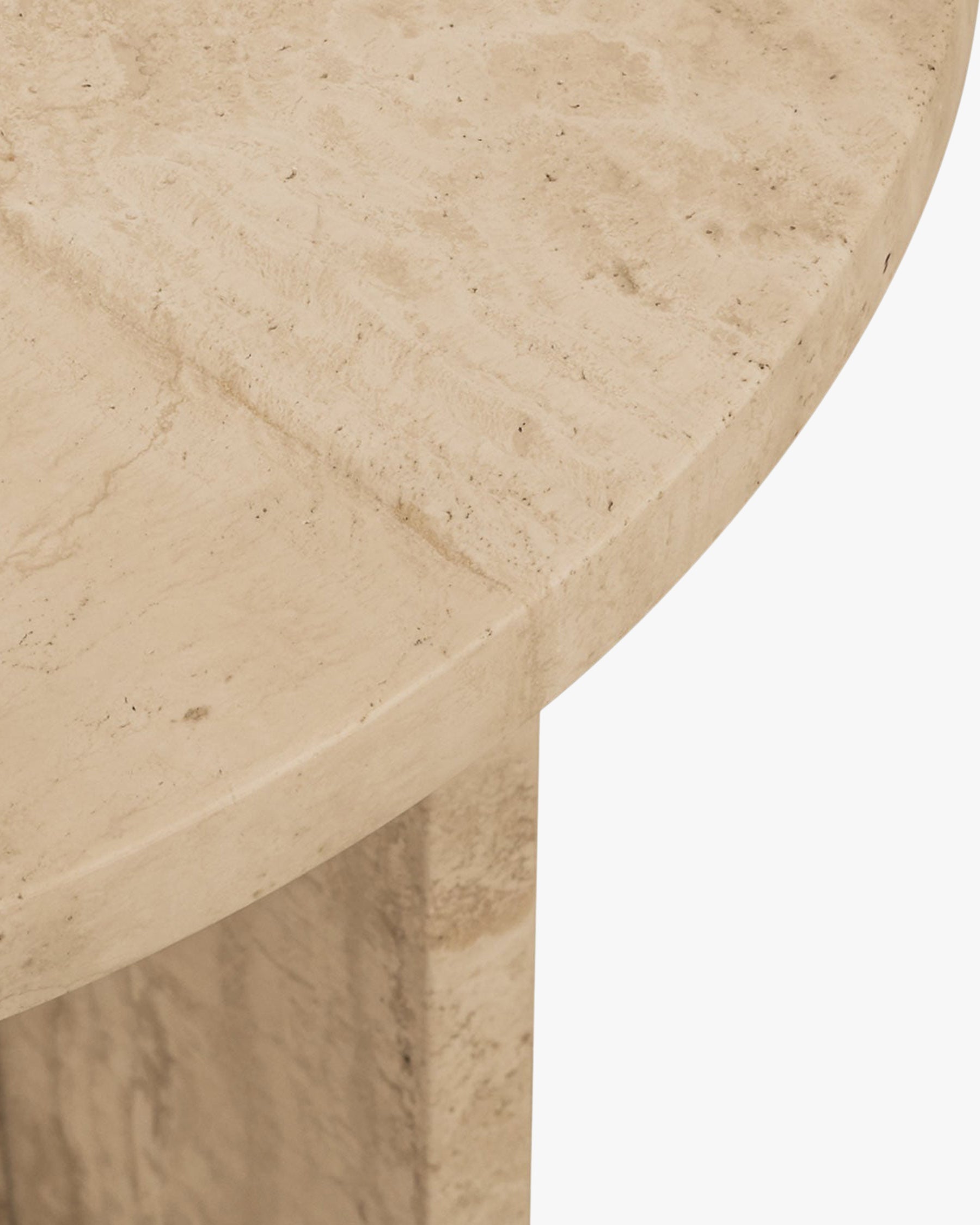Emilio side table in Travertine stone - Travertine