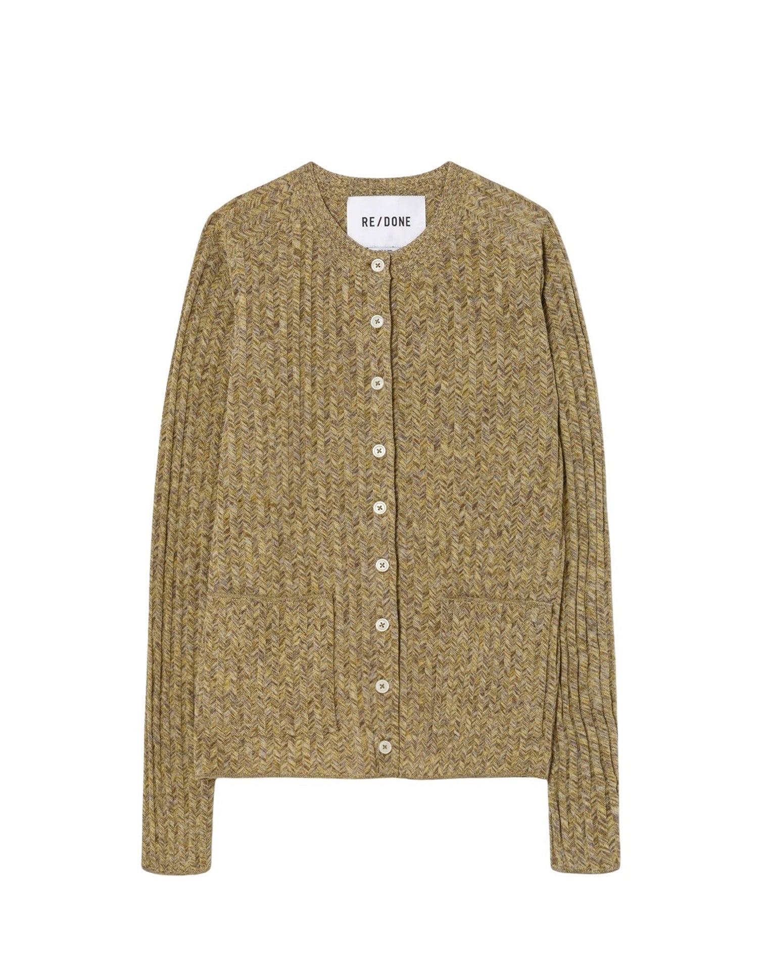 Cardigan à côtes chevron - Pear