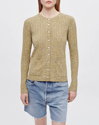 Cardigan à côtes chevron - Pear