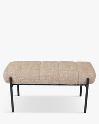 Coba bench in textured fabric - speckled yellow
