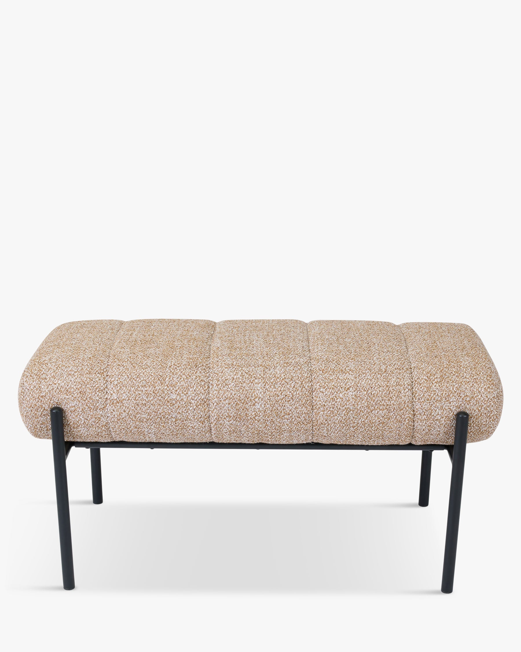 Coba bench in textured fabric - speckled yellow