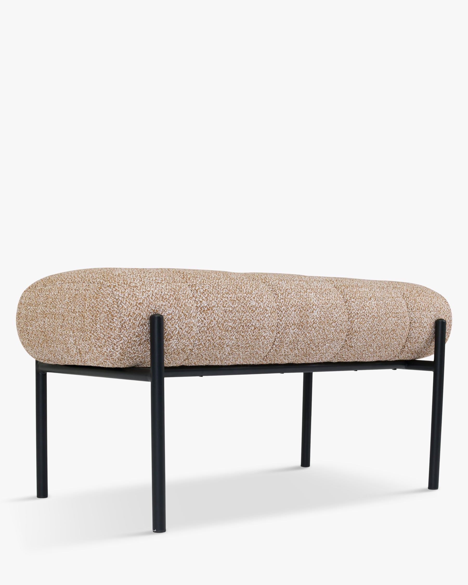Coba bench in textured fabric - speckled yellow
