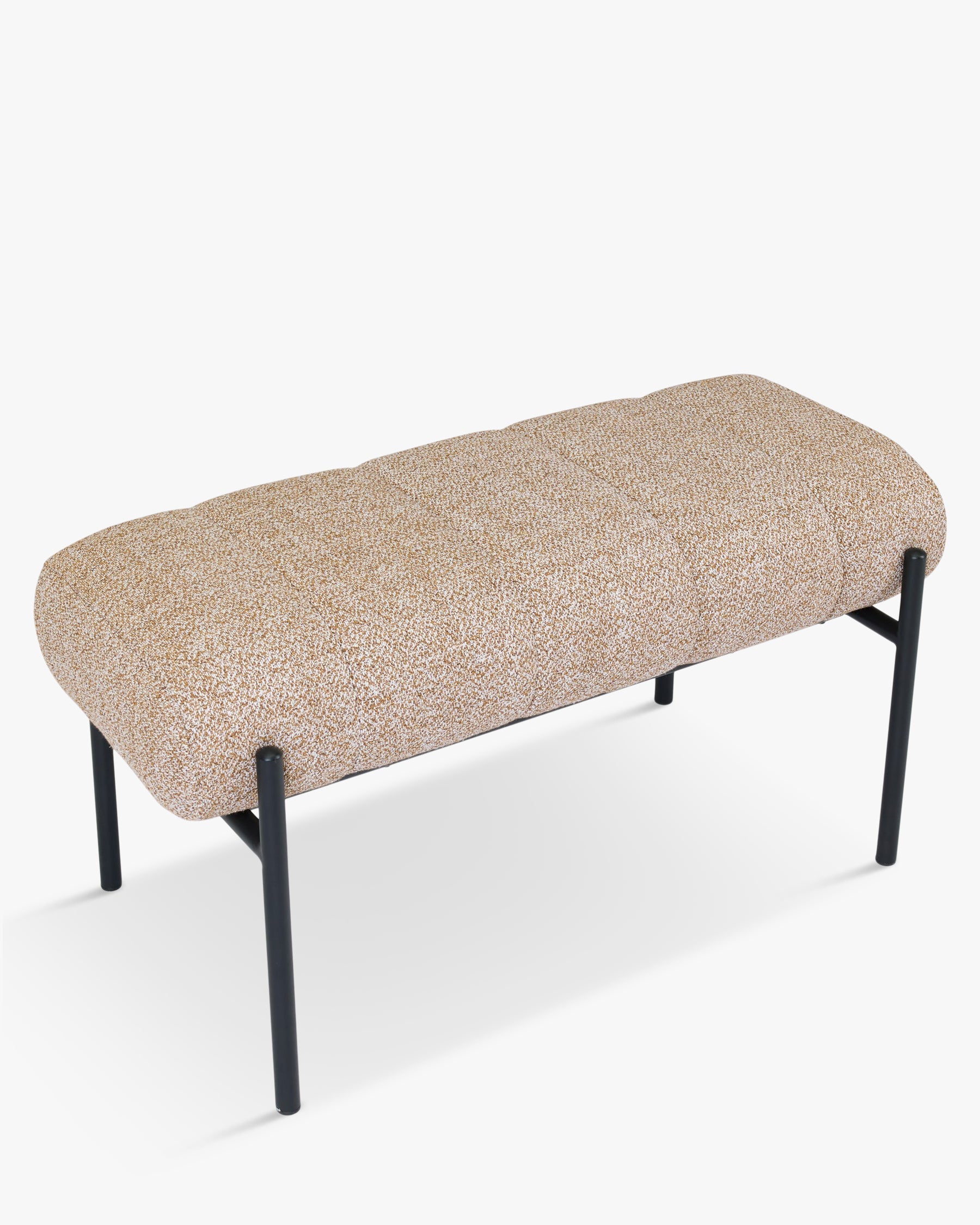 Coba bench in textured fabric - speckled yellow