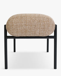 Coba bench in textured fabric - speckled yellow