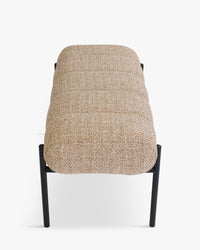 Coba bench in textured fabric - speckled yellow