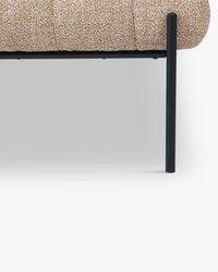 Coba bench in textured fabric - speckled yellow