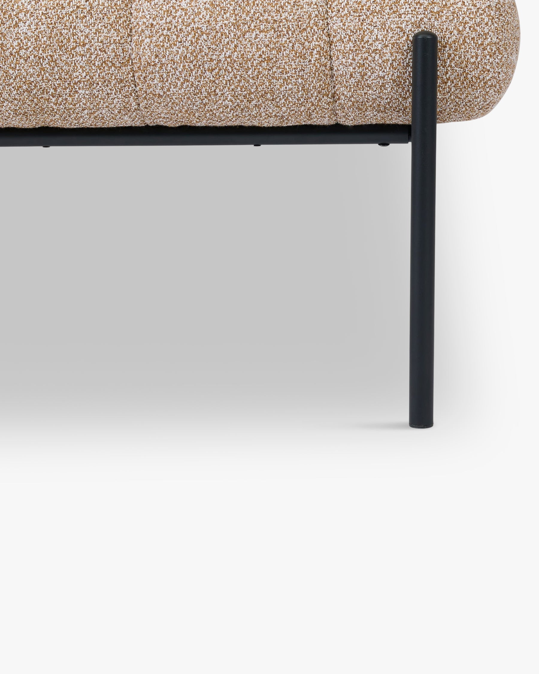 Coba bench in textured fabric - speckled yellow