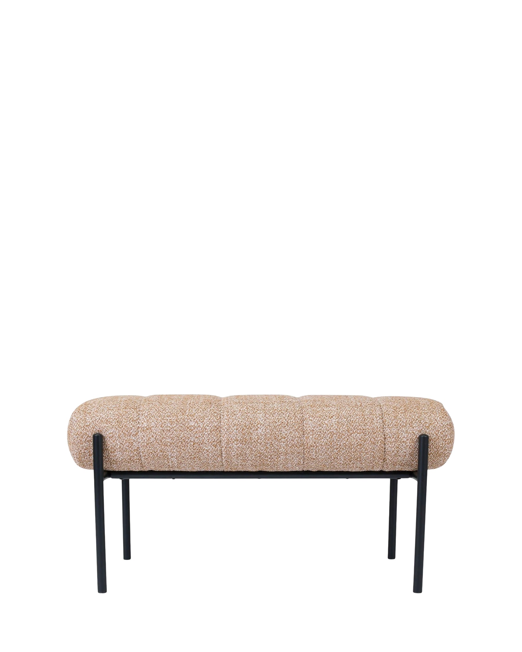 Coba bench in textured fabric - speckled yellow