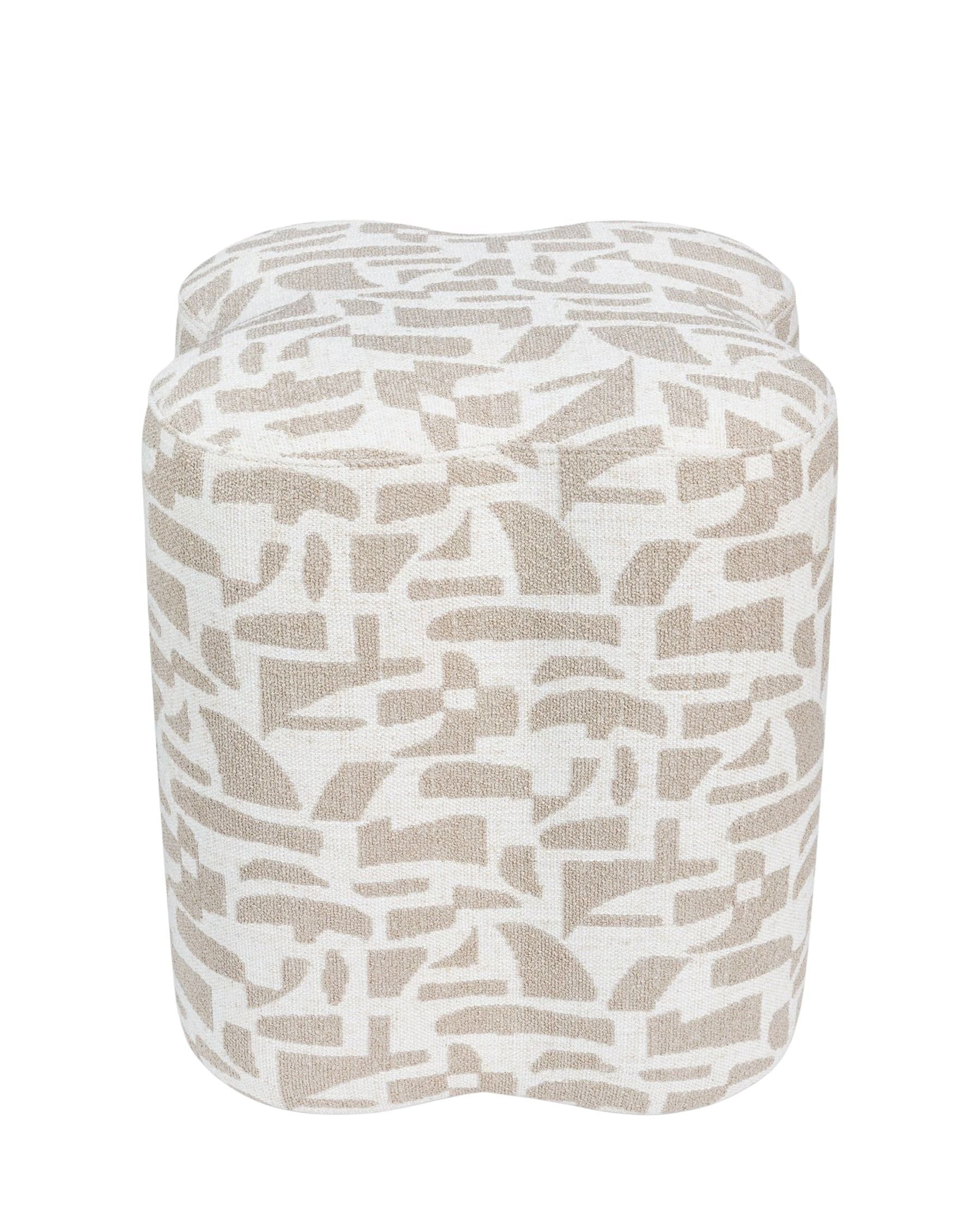 Ipsy geometric pouffe - Geometric beige