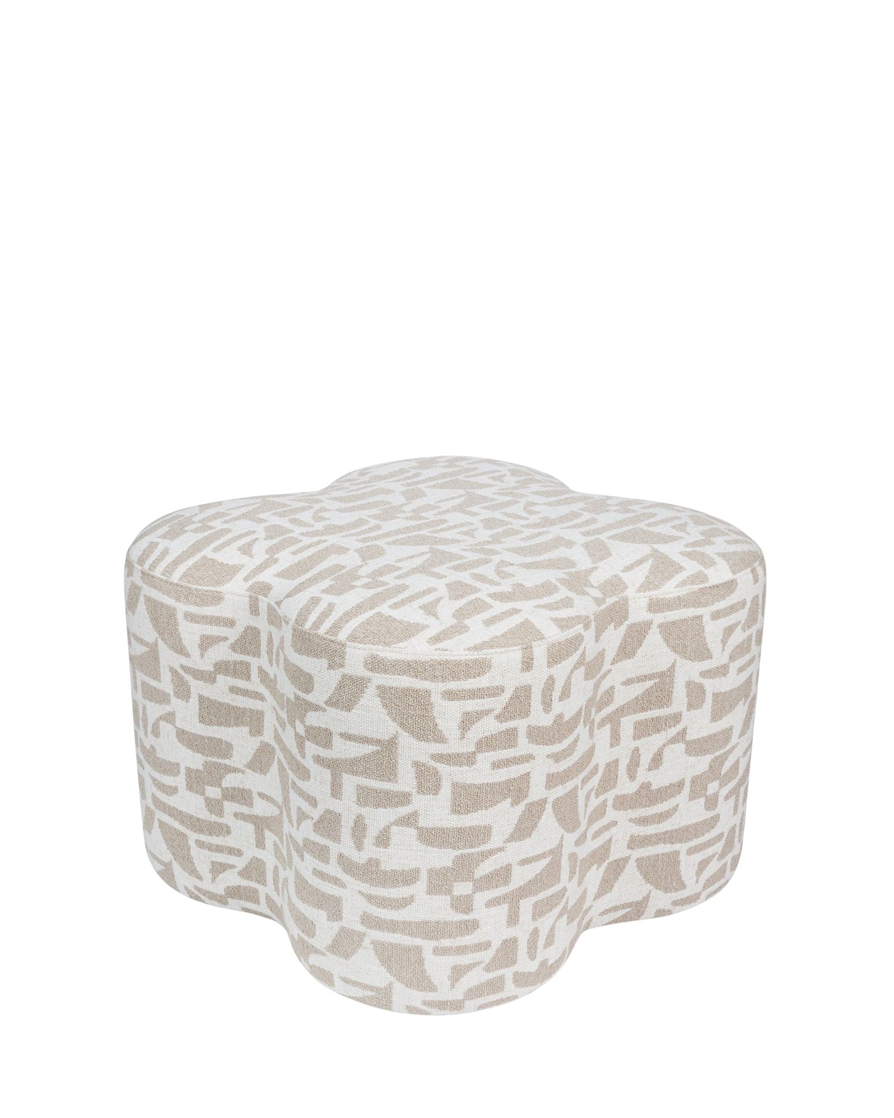 Pouf Ipsy géométrique - Beige géométrique