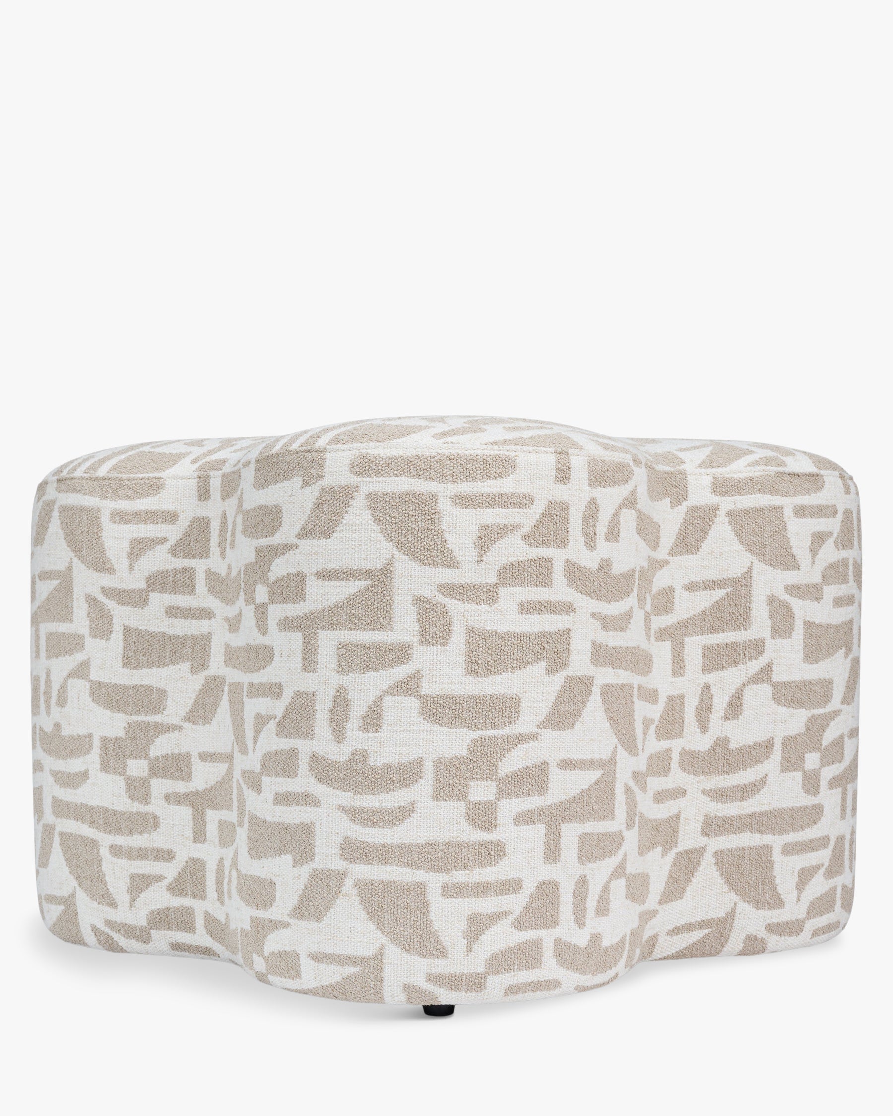 Pouf Ipsy géométrique - Beige géométrique
