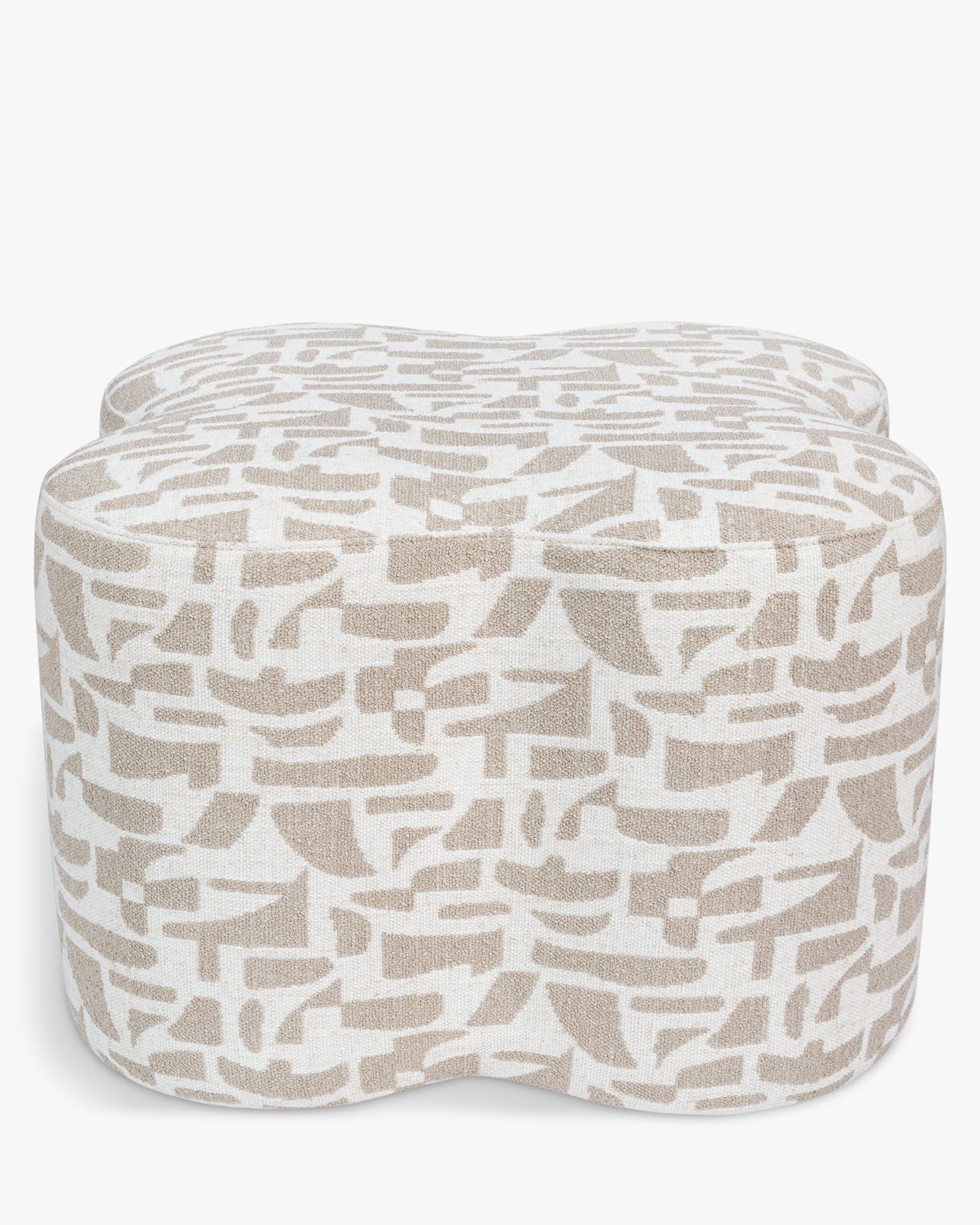 Pouf Ipsy géométrique - Beige géométrique